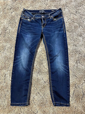 Silver Jeans Co. Suki Mid Skinny Super Stretch Jeans. Blue Waist 34 Length 33